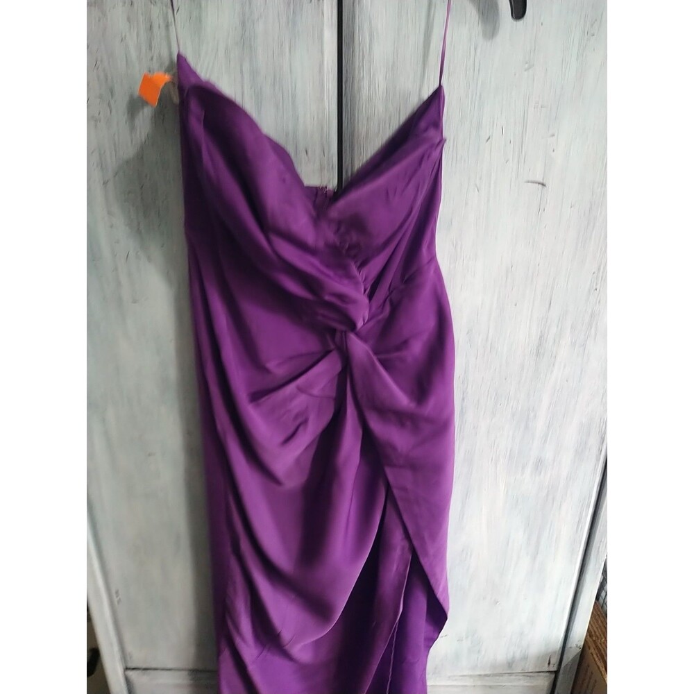Fashion Nova Strapless Purple Maxi Side Slit Dress Nwt Purple Y2K City - Picture 6 of 14